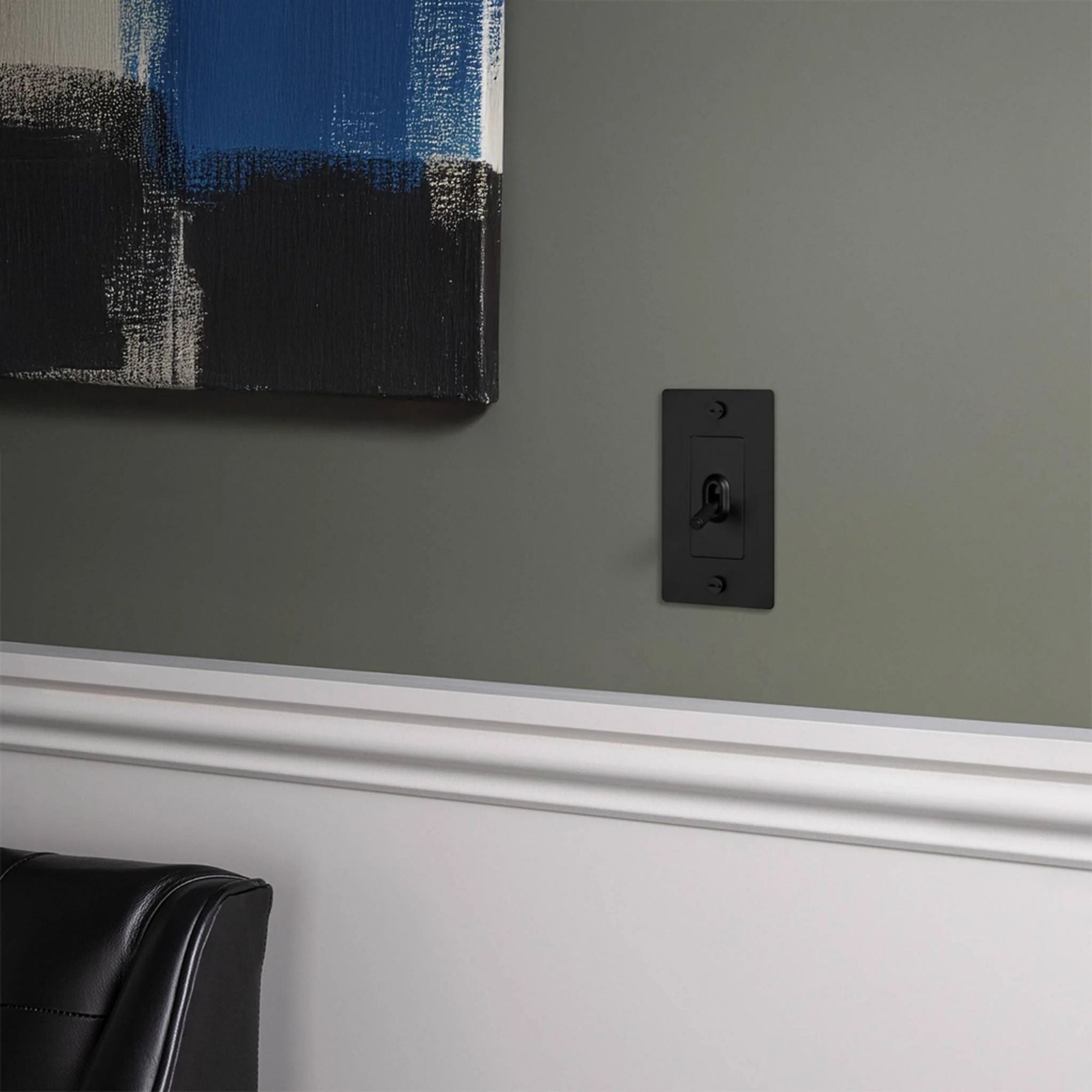 Buster + Punch NTK-023425 Cross 1-Gang Toggle Switch With Logo, 15A, Single Pole/3-Way, Black