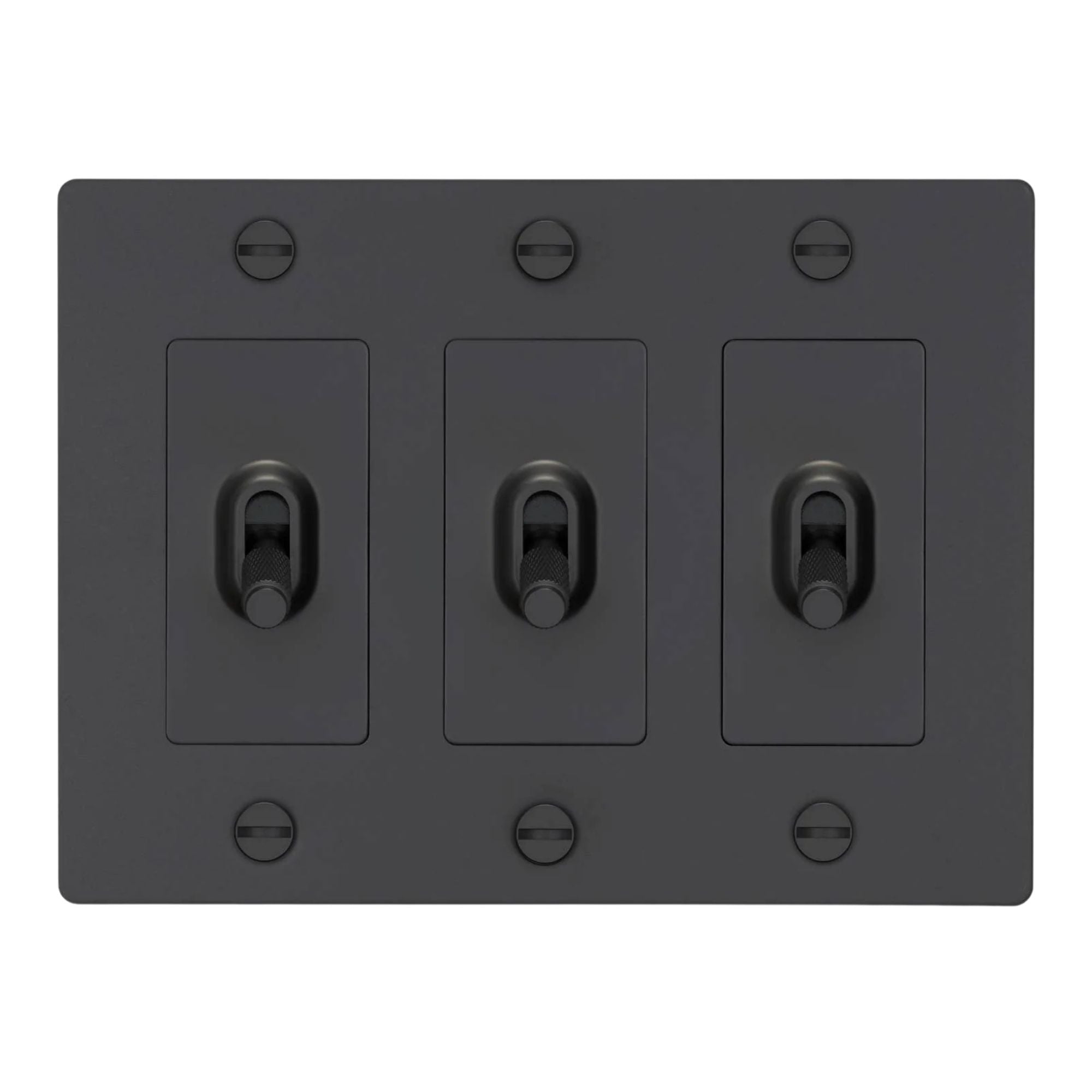 Buster + Punch NTK-024386 Cross 3-Gang Toggle Switch Without Logo, 15A, Single Pole/3-Way, Black