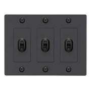 Buster + Punch NTK-024396 Linear 3-Gang Toggle Switch Without Logo, 15A, Single Pole/3-Way, Black