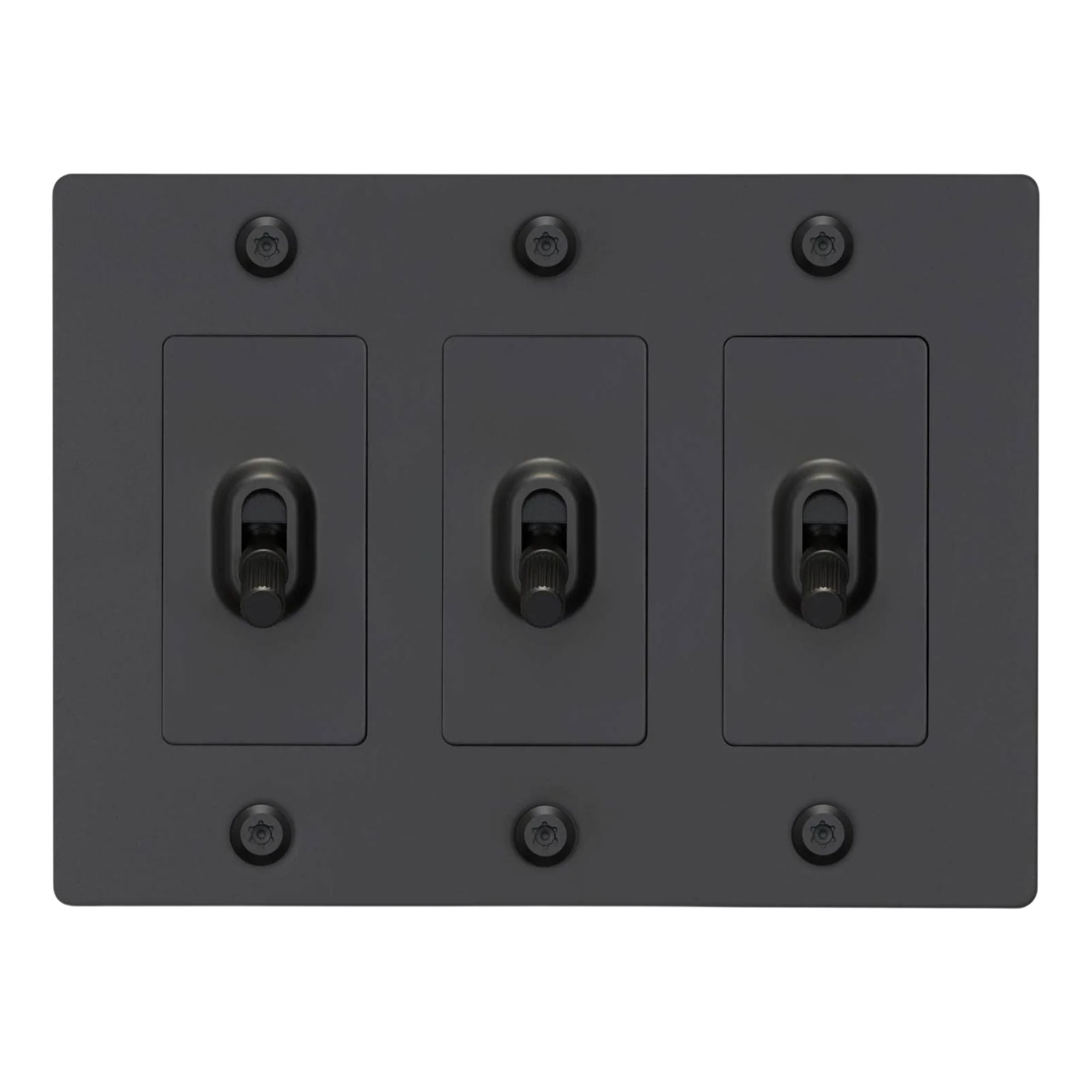 Buster + Punch NTK-024396 Linear 3-Gang Toggle Switch Without Logo, 15A, Single Pole/3-Way, Black
