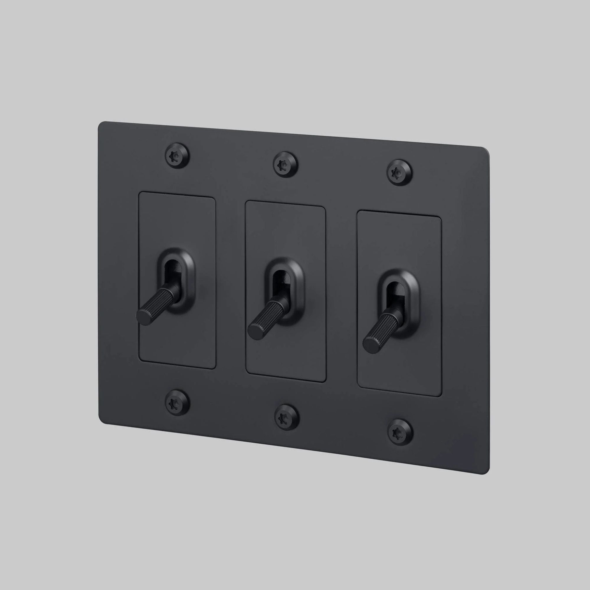 Buster + Punch NTK-024396 Linear 3-Gang Toggle Switch Without Logo, 15A, Single Pole/3-Way, Black