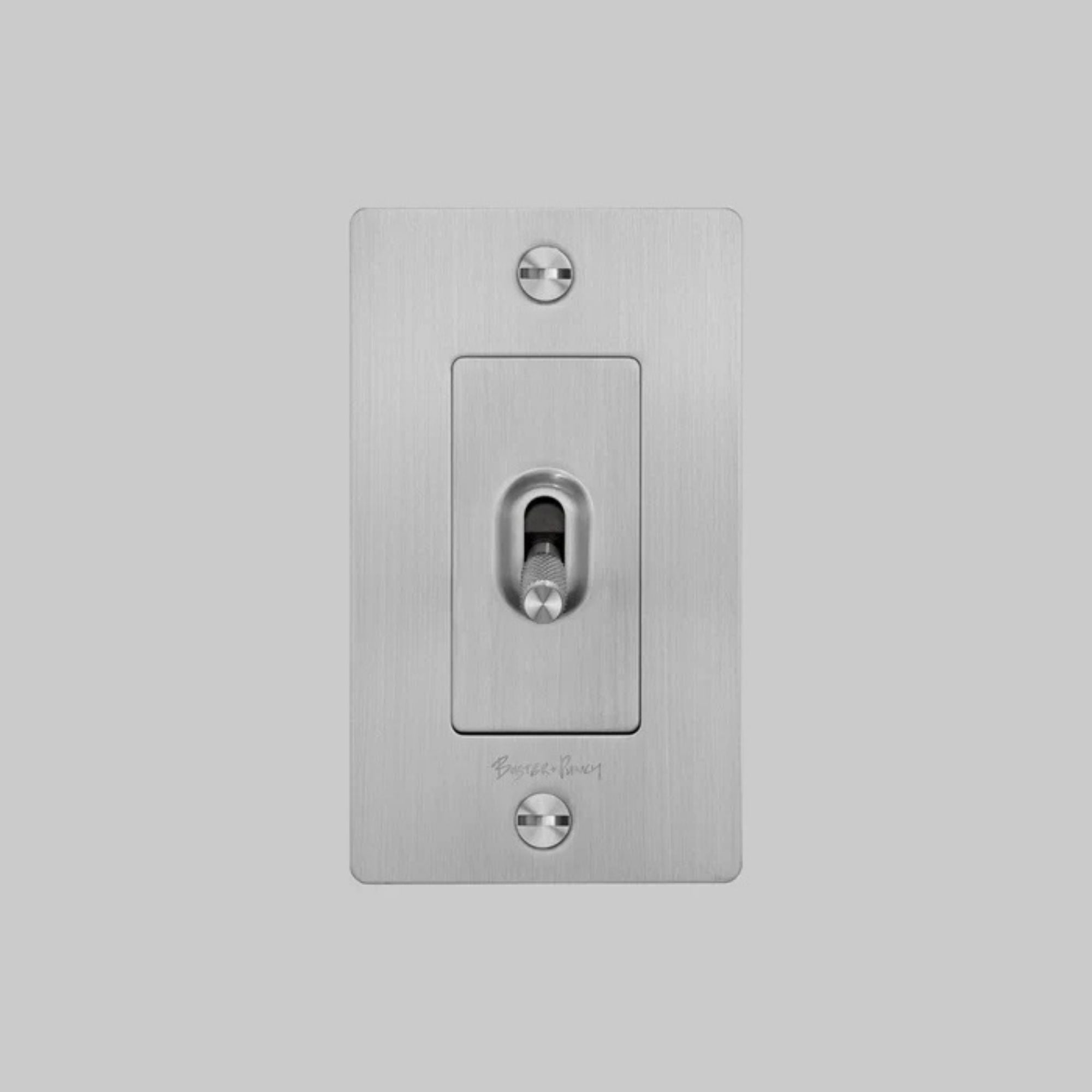 Buster + Punch NTK-073428 Cross 1-Gang Toggle Switch With Logo, 15A, Single Pole/3-Way, Steel