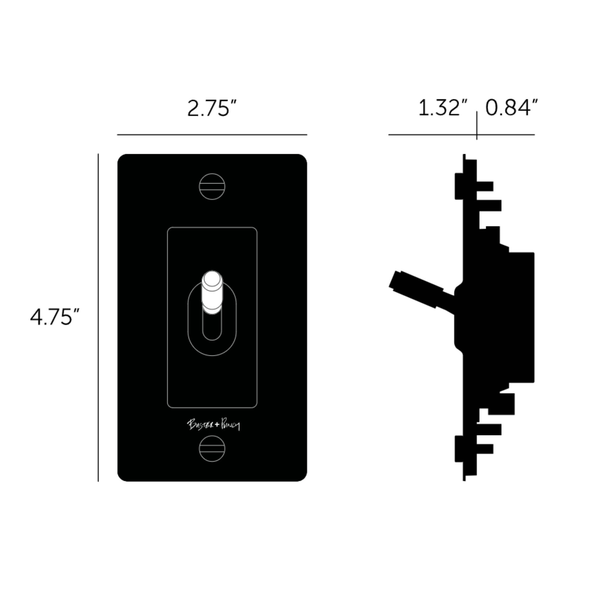 Buster + Punch NTK-073428 Cross 1-Gang Toggle Switch With Logo, 15A, Single Pole/3-Way, Steel