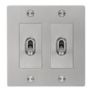 Buster + Punch NTK-073431 Cross 2-Gang Toggle Switch With Logo, 15A, Single Pole/3-Way, Steel