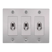 Buster + Punch NTK-074384 Cross 3-Gang Toggle Switch With Logo, 15A, Single Pole/3-Way, Steel