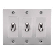 Buster + Punch NTK-074389 Cross 3-Gang Toggle Switch Without Logo, 15A, Single Pole/3-Way, Steel