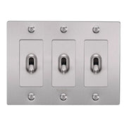 Buster + Punch NTK-074394 Linear 3-Gang Toggle Switch With Logo, 15A, Single Pole/3-Way, Steel