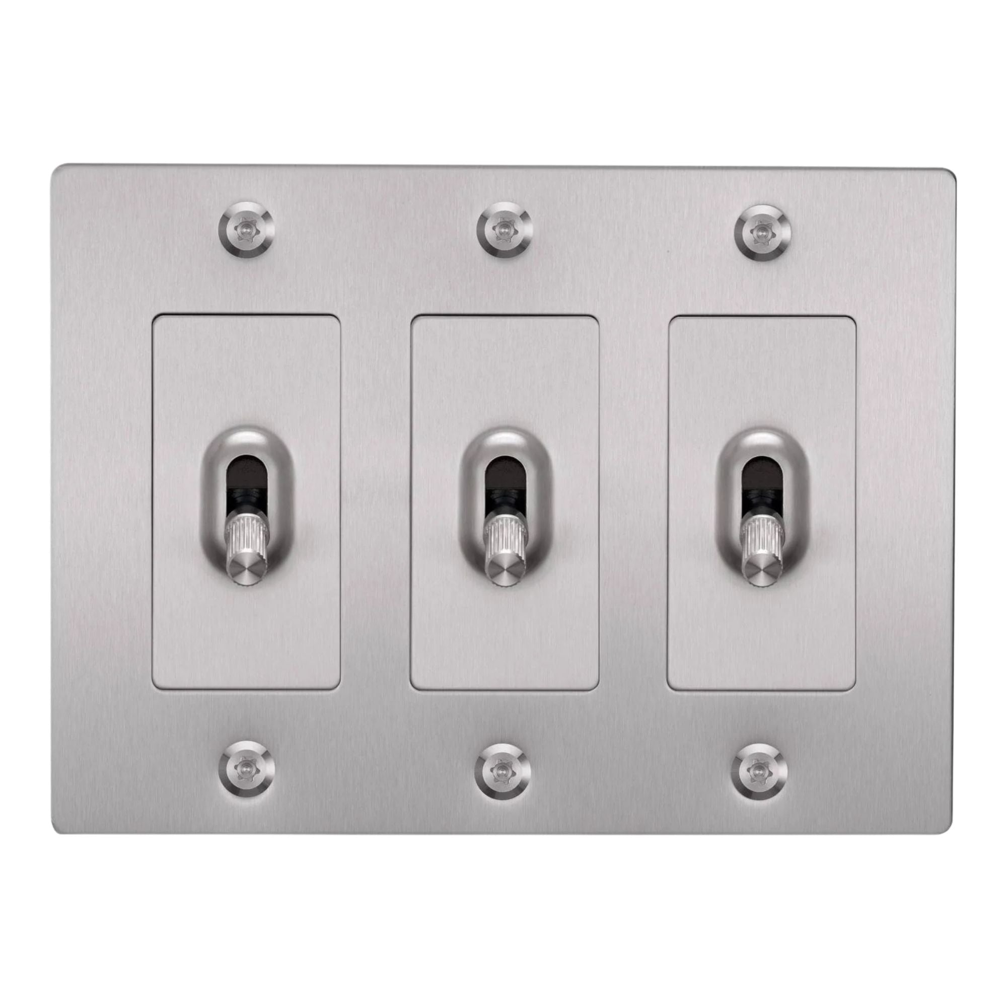 Buster + Punch NTK-074399 Linear 3-Gang Toggle Switch Without Logo, 15A, Single Pole/3-Way, Steel