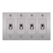 Buster + Punch NTK-074409 Cross 4-Gang Toggle Switch Without Logo, 15A, Single Pole/3-Way, Steel