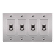 Buster + Punch NTK-074419 Linear 4-Gang Toggle Switch Without Logo, 15A, Single Pole/3-Way, Steel