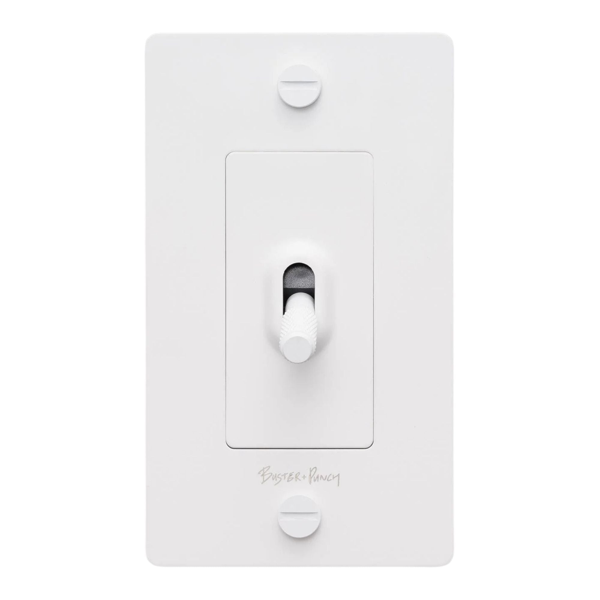 Buster + Punch NTK-143426 Cross 1-Gang Toggle Switch With Logo, 15A, Single Pole/3-Way, White