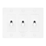 Buster + Punch NTK-144385 Cross 3-Gang Toggle Switch With Logo, 15A, Single Pole/3-Way, White