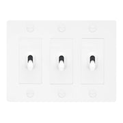 Buster + Punch NTK-144390 Cross 3-Gang Toggle Switch Without Logo, 15A, Single Pole/3-Way, White
