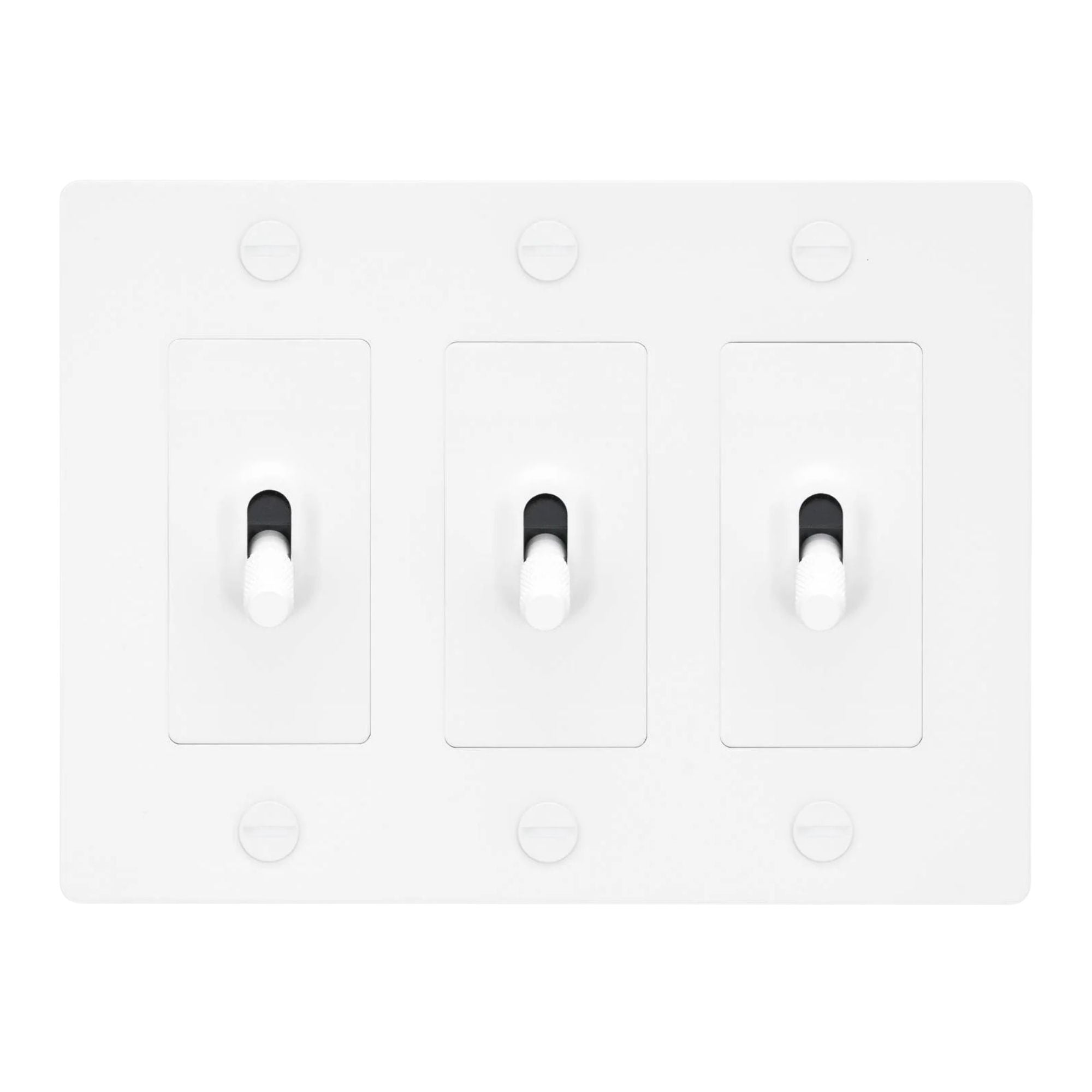 Buster + Punch NTK-144390 Cross 3-Gang Toggle Switch Without Logo, 15A, Single Pole/3-Way, White