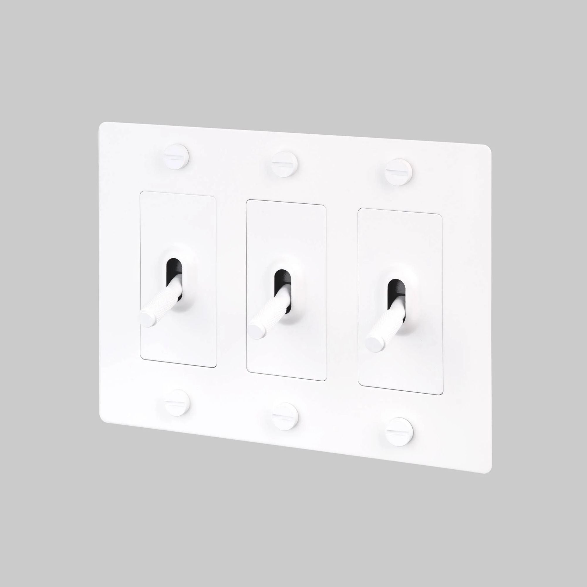 Buster + Punch NTK-144390 Cross 3-Gang Toggle Switch Without Logo, 15A, Single Pole/3-Way, White