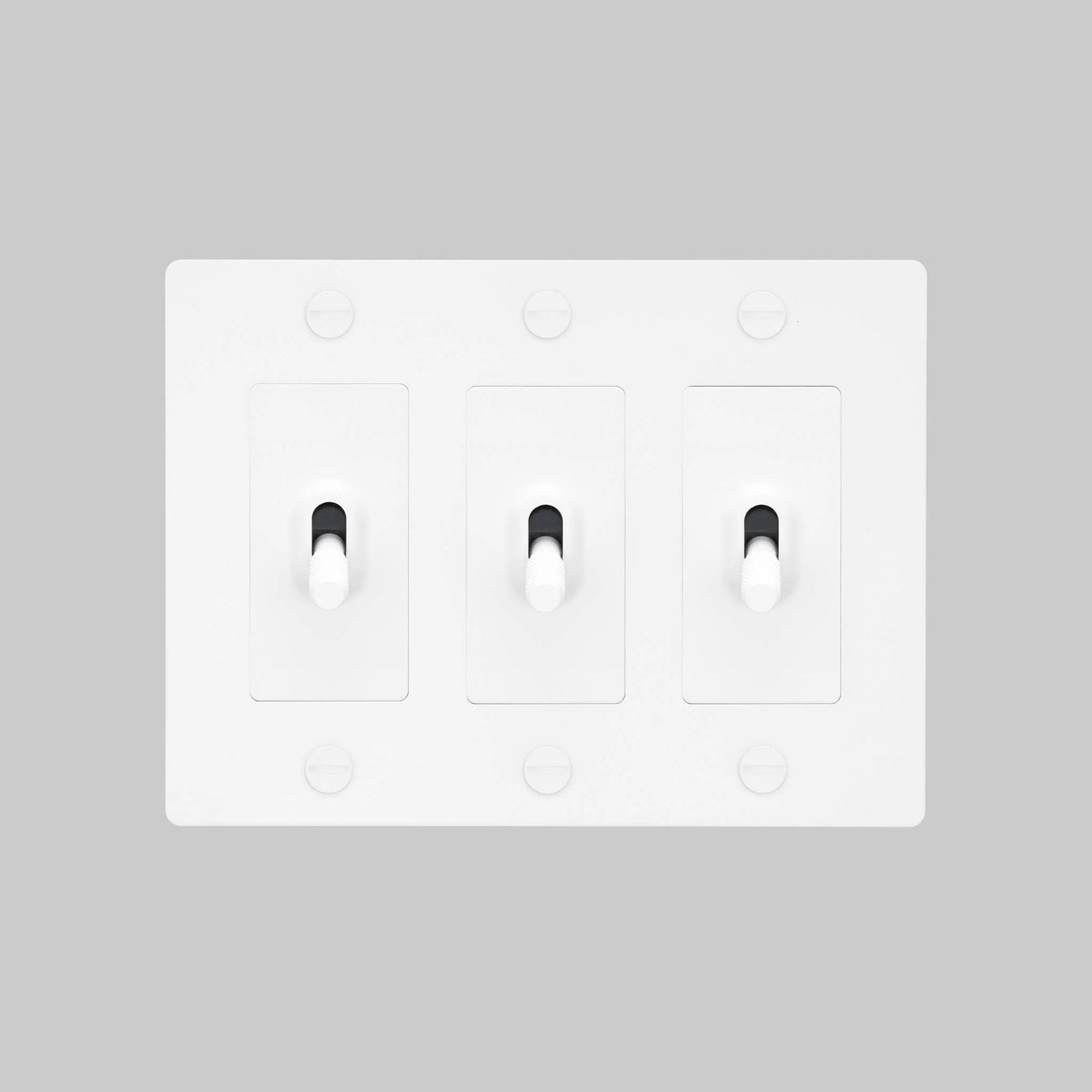 Buster + Punch NTK-144390 Cross 3-Gang Toggle Switch Without Logo, 15A, Single Pole/3-Way, White