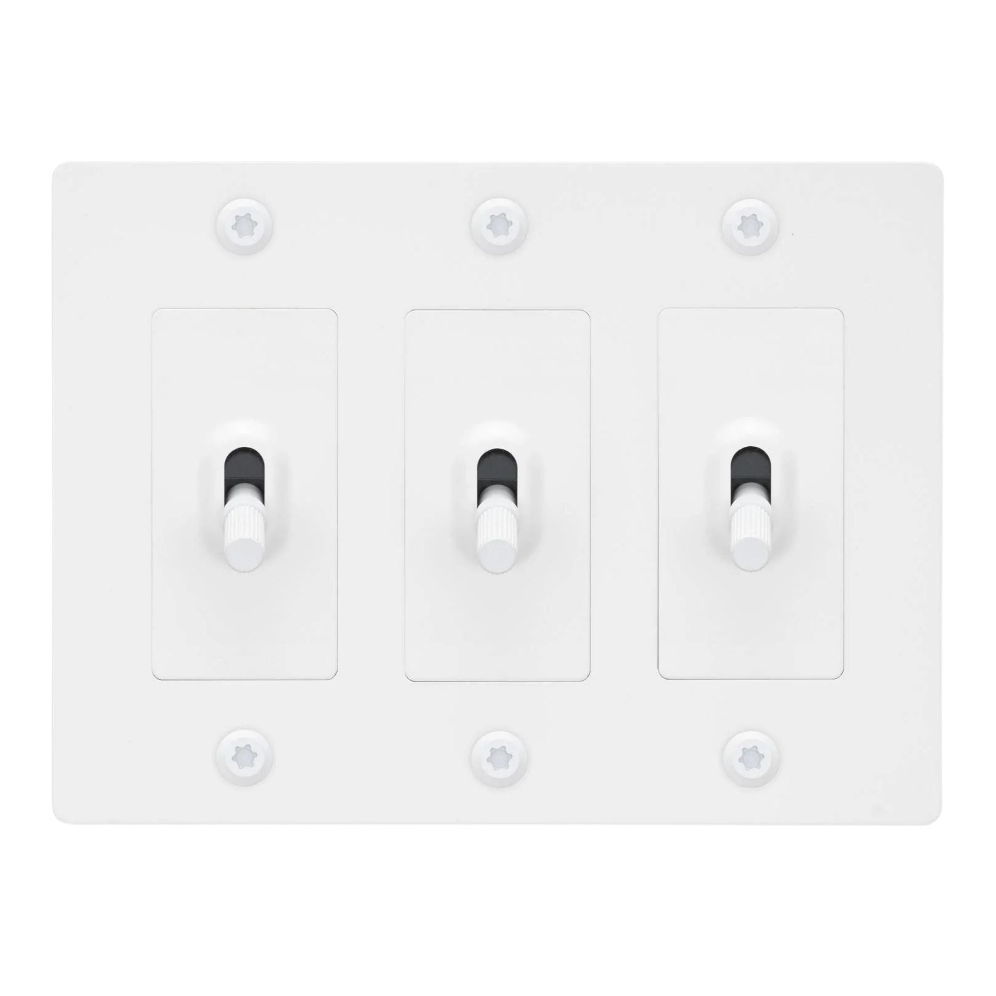 Buster + Punch NTK-144400 Linear 3-Gang Toggle Switch Without Logo, 15A, Single Pole/3-Way, White