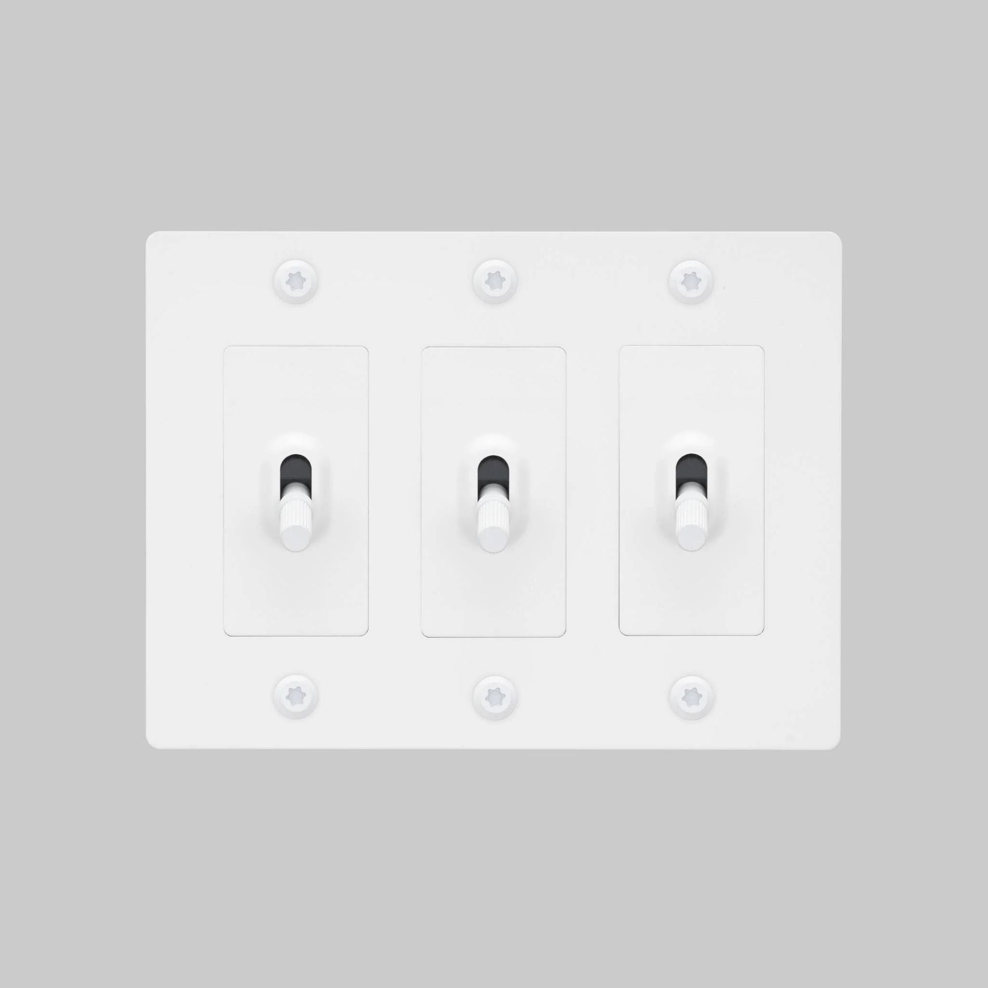Buster + Punch NTK-144400 Linear 3-Gang Toggle Switch Without Logo, 15A, Single Pole/3-Way, White