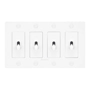 Buster + Punch NTK-144405 Cross 4-Gang Toggle Switch With Logo, 15A, Single Pole/3-Way, White
