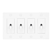 Buster + Punch NTK-144410 Cross 4-Gang Toggle Switch Without Logo, 15A, Single Pole/3-Way, White