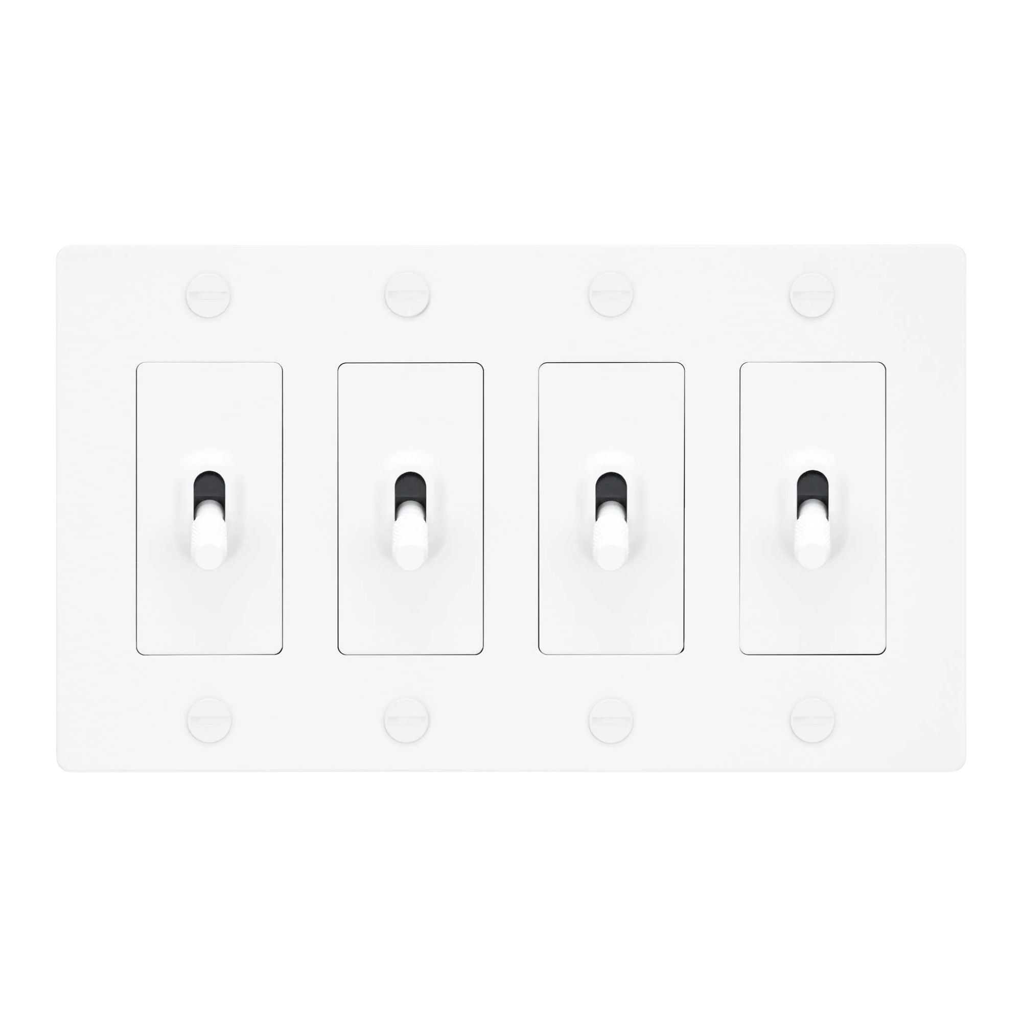 Buster + Punch NTK-144410 Cross 4-Gang Toggle Switch Without Logo, 15A, Single Pole/3-Way, White
