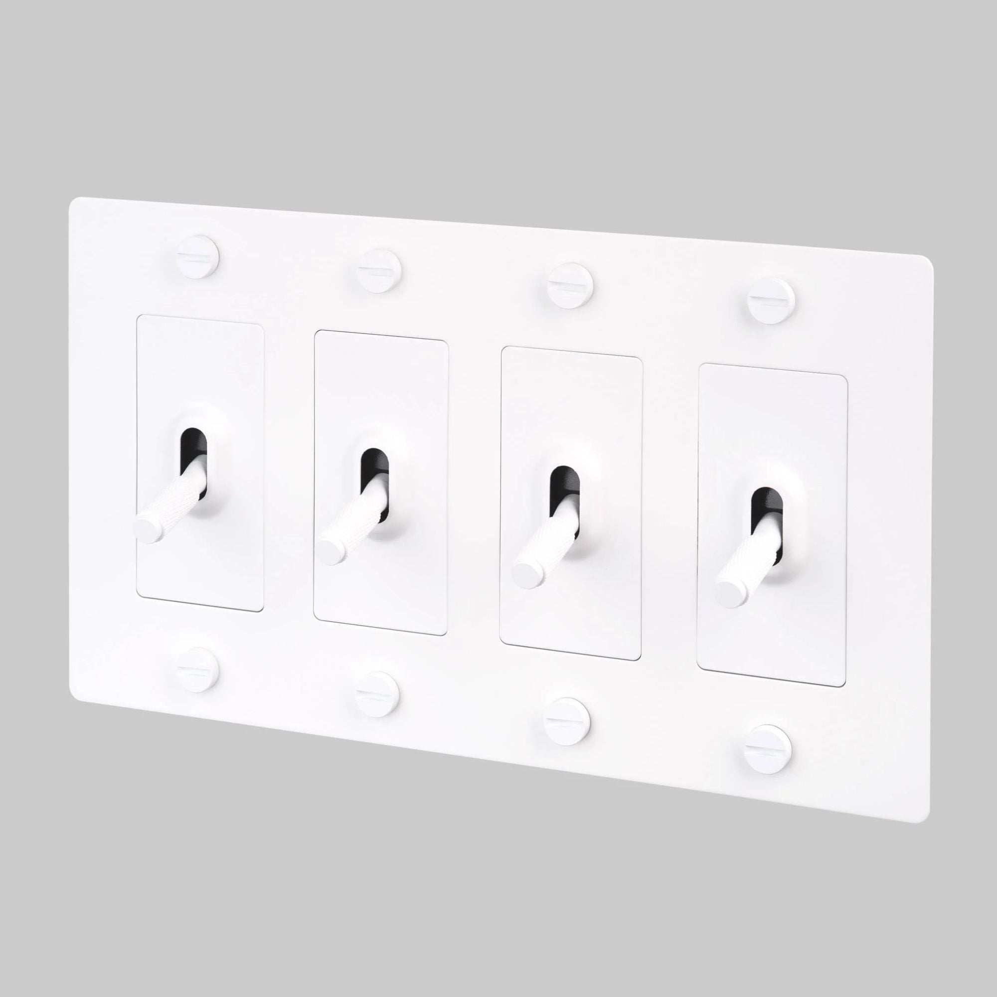 Buster + Punch NTK-144410 Cross 4-Gang Toggle Switch Without Logo, 15A, Single Pole/3-Way, White