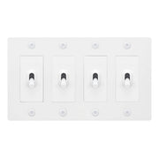 Buster + Punch NTK-144420 Linear 4-Gang Toggle Switch Without Logo, 15A, Single Pole/3-Way, White