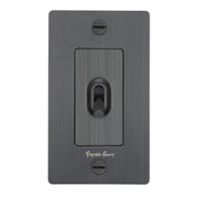 Buster + Punch NTK-453427 Cross 1-Gang Toggle Switch With Logo, 15A, Single Pole/3-Way, Smoked Bronze