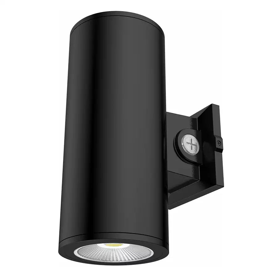 LED Cylinder Wall Light, Up/Down Light, 36W, 3330lm, 30K/40K/50K,120-277V, Black - Bees Lighting