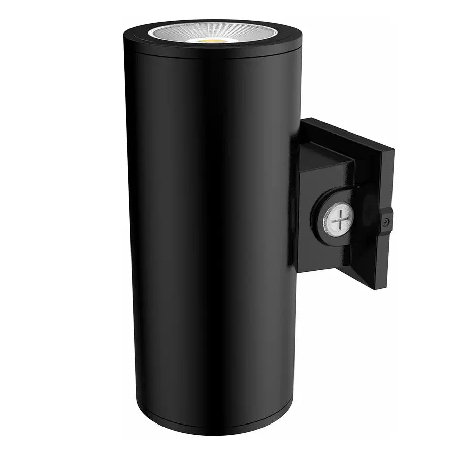 LED Cylinder Wall Light, Up/Down Light, 36W, 3330lm, 30K/40K/50K,120-277V, Black - Bees Lighting
