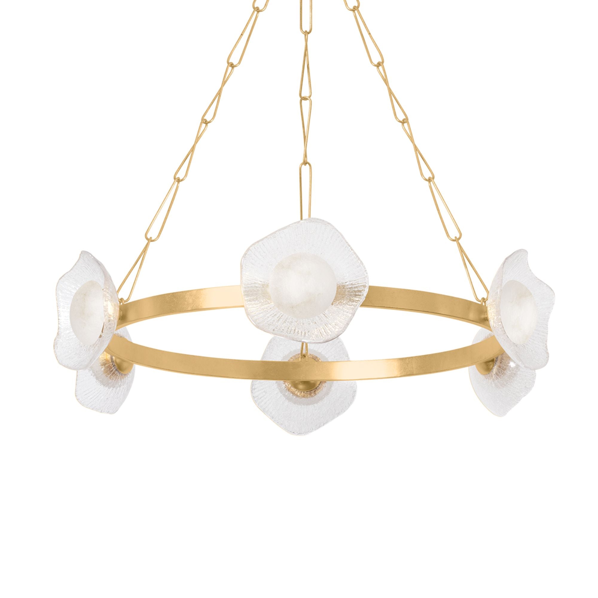 Almandine 41" LED Chandelier, Vintage Gold Leaf Finish
