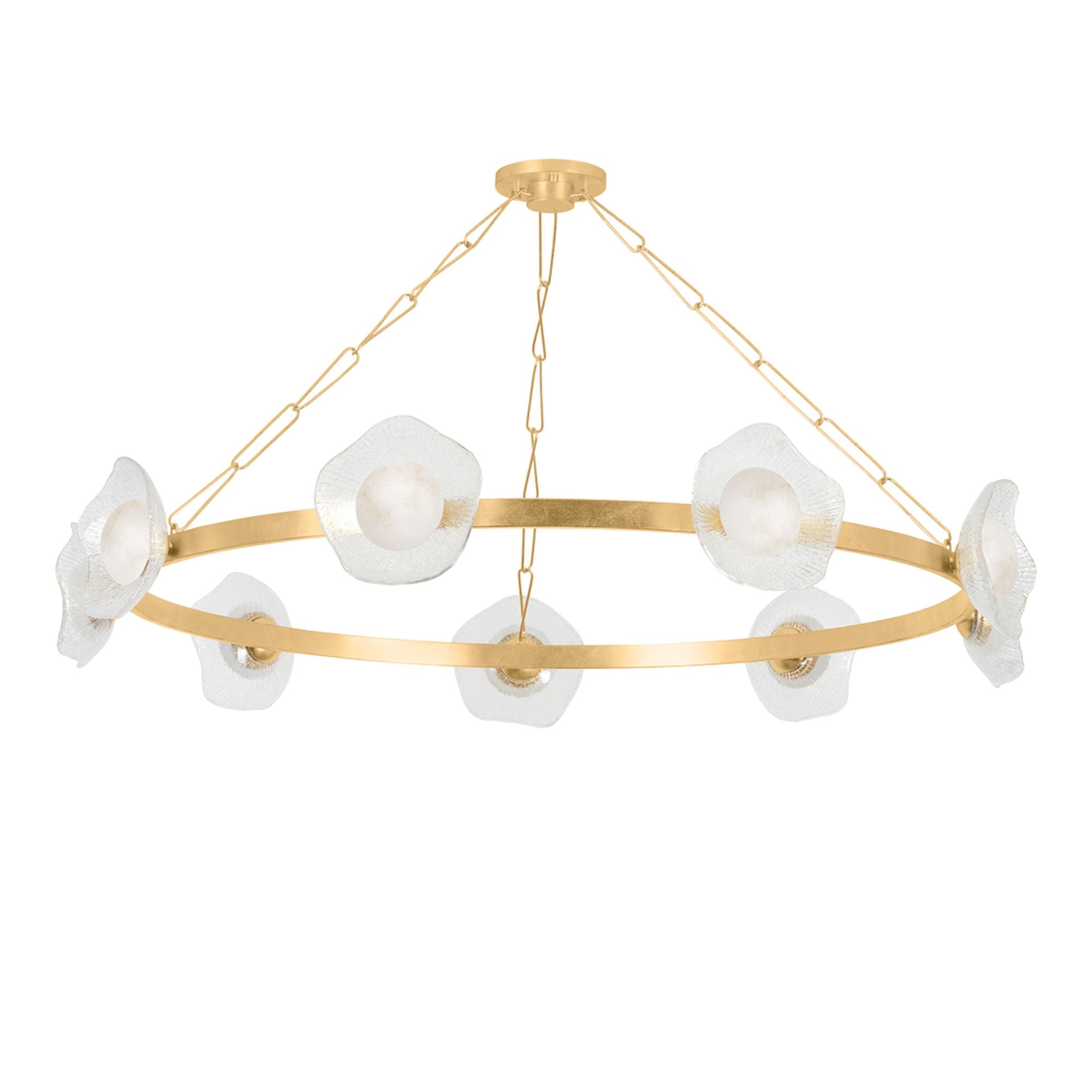 Almandine 61" LED Chandelier, Vintage Gold Leaf Finish