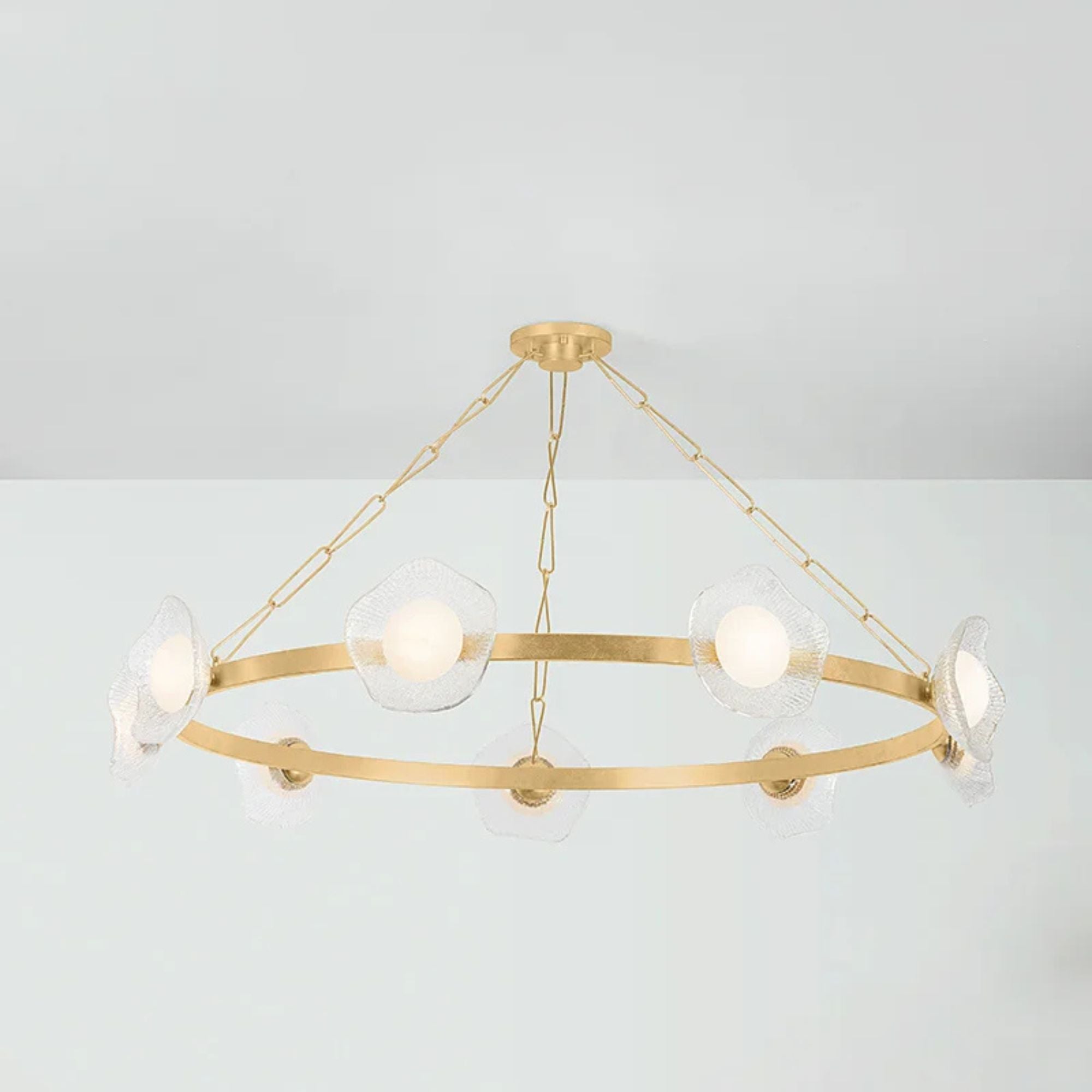 Almandine 61" LED Chandelier, Vintage Gold Leaf Finish