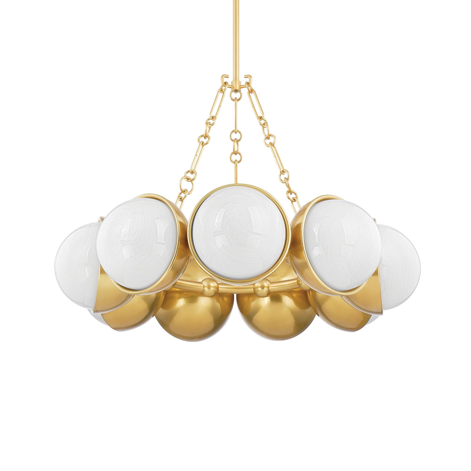 Althea 34" 9-Light Chandelier, Vintage Polished Brass Finish