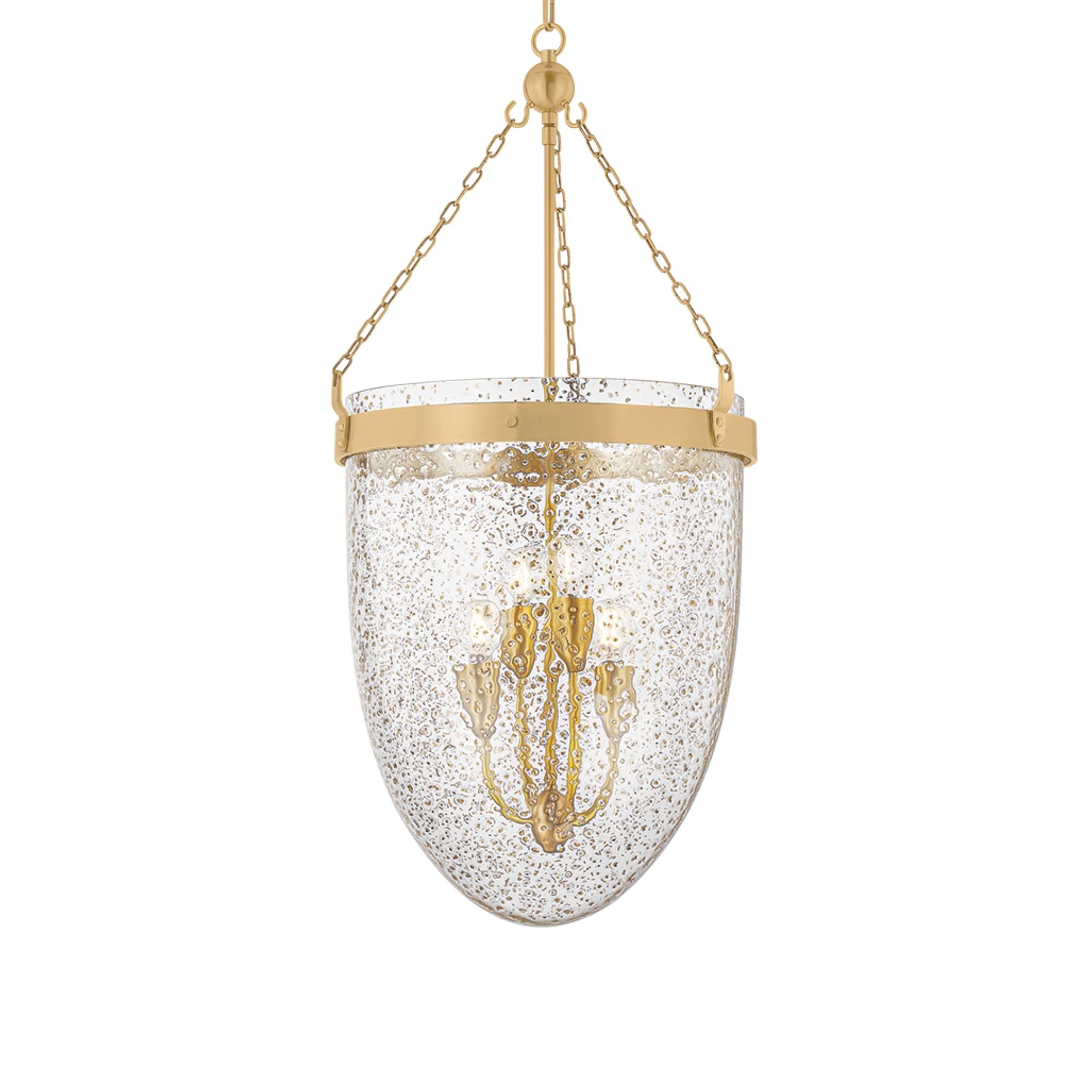 Angus 33" 4-Light Lantern, Vintage Brass Finish