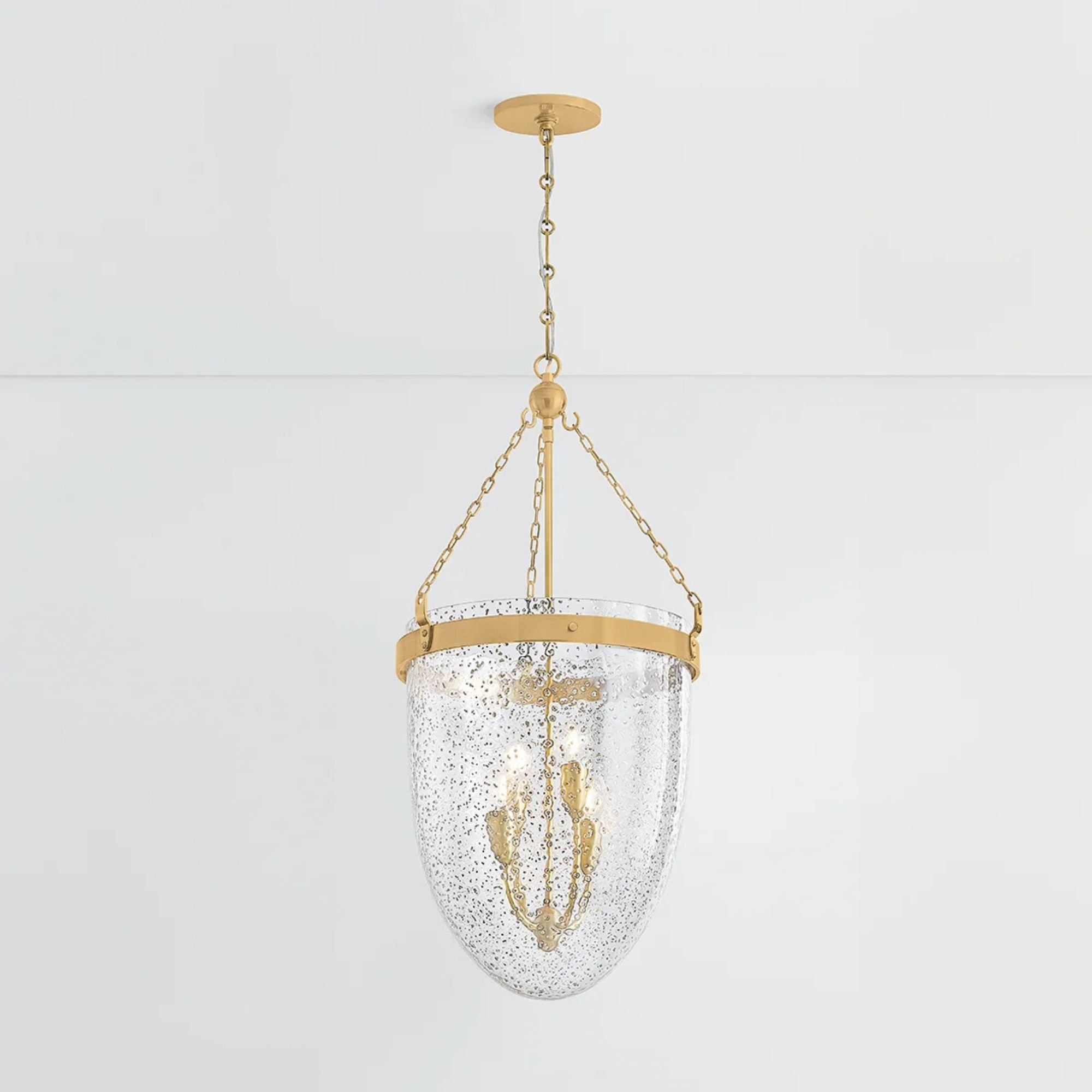 Angus 33" 4-Light Lantern, Vintage Brass Finish