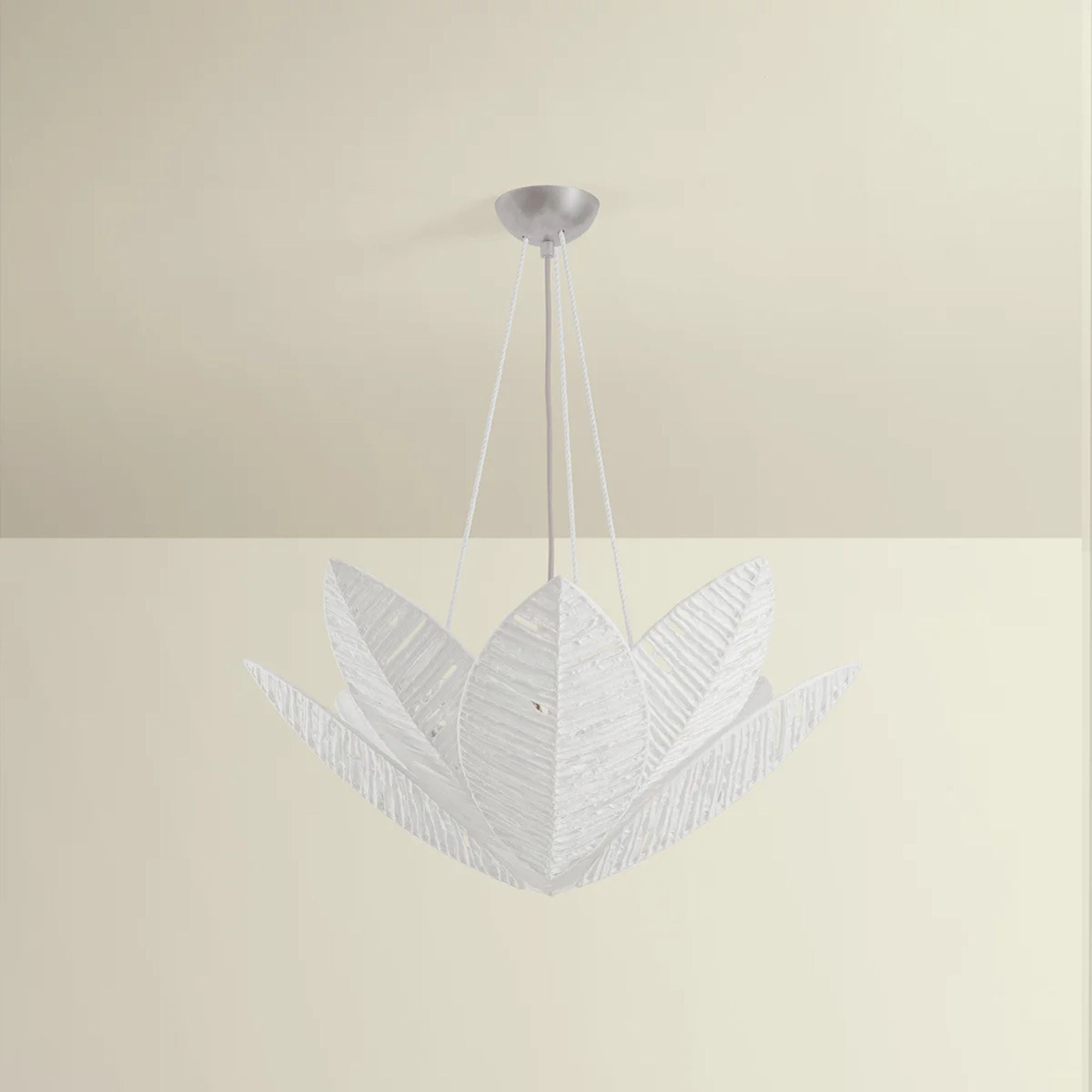 Corbett Azores 28 in. 3-Light Chandelier, Warm Silver Leaf with Handmade Paper Shade