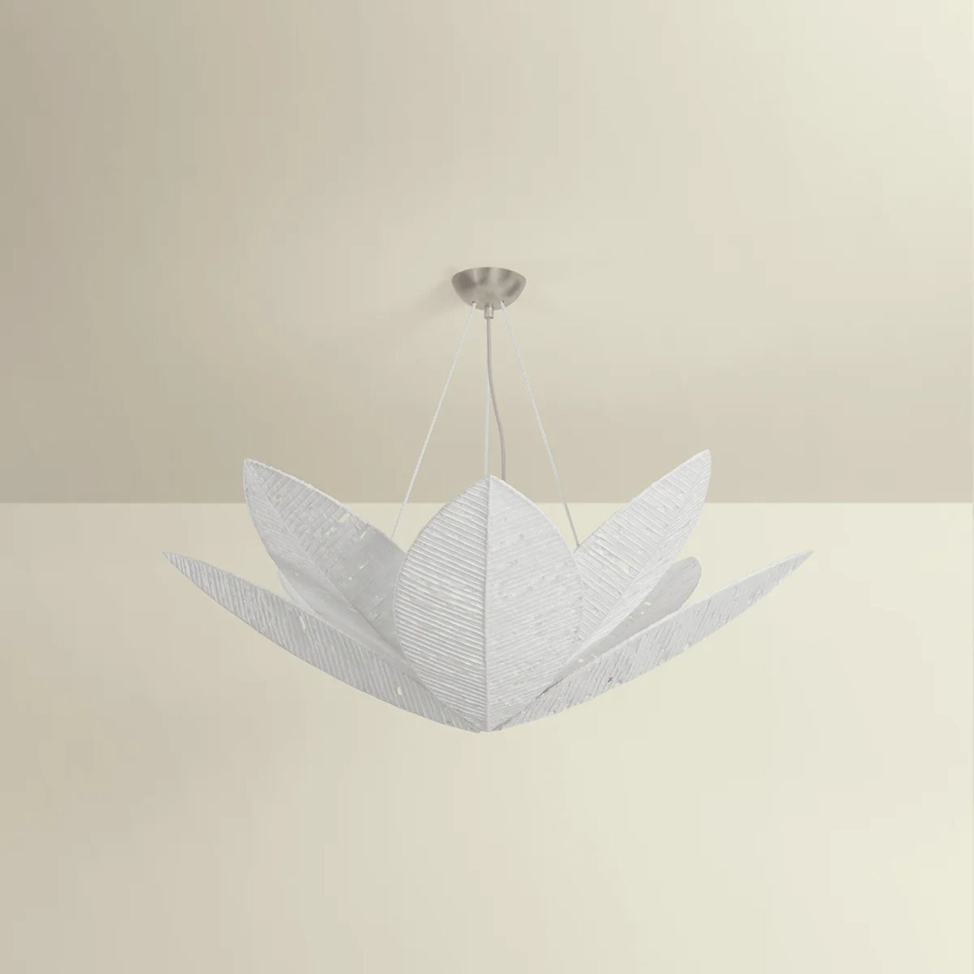Corbett Azores 40 in. 8-Light Chandelier, Warm Silver Leaf with Handmade Paper Shade