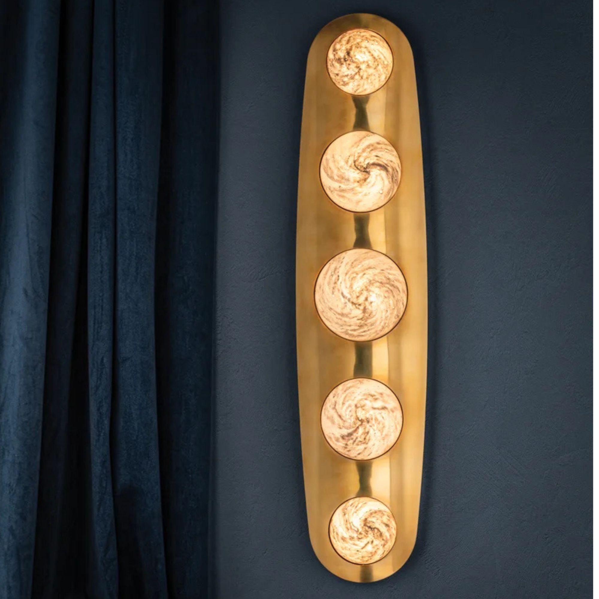 Bezel 31" LED Wall Sconce, Vintage Brass Finish