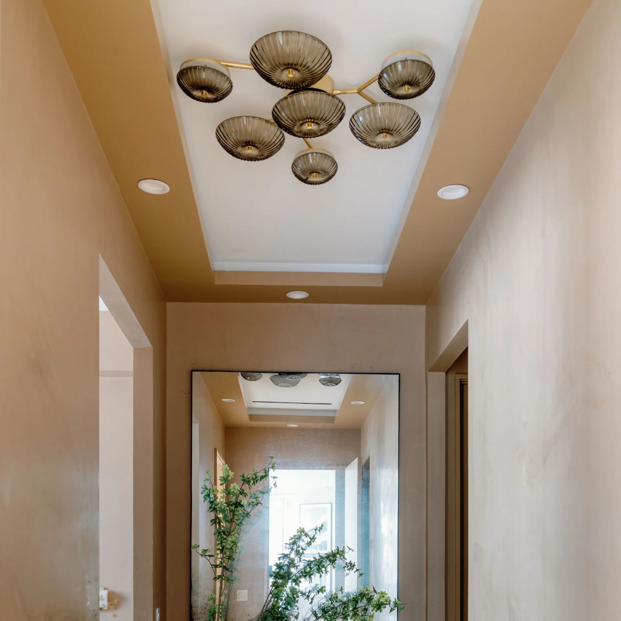 Birmingham 41" LED Flush Mount, Vintage Polished Brass Finish
