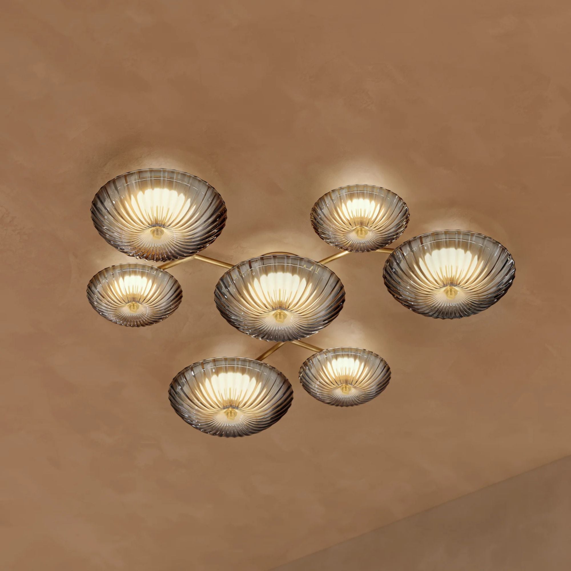 Birmingham 52" LED Flush Mount, Vintage Polished Brass Finish