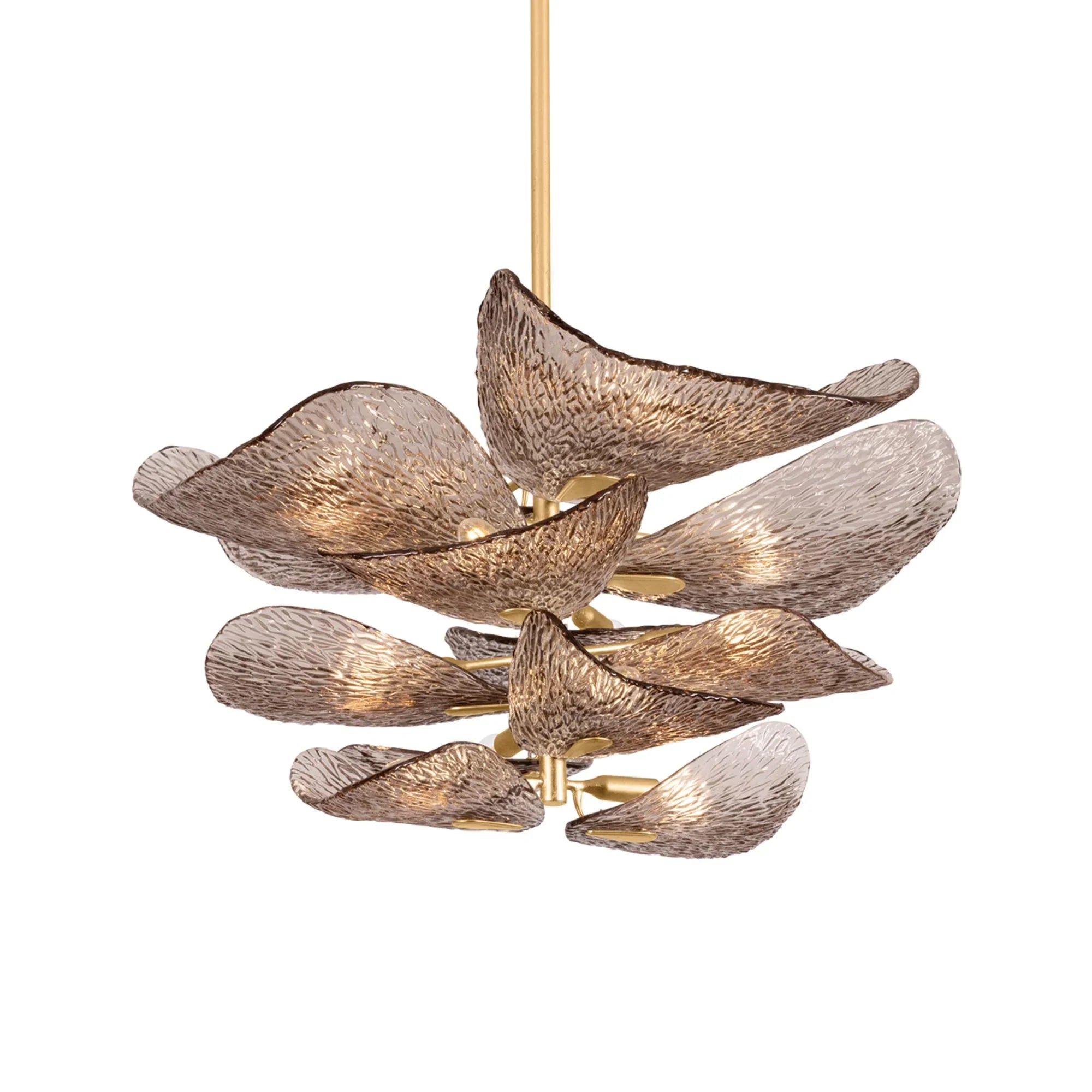 Corbett Lighting - Cardiff 35" 12-Light Chandelier, Vintage Gold Leaf Finish | Bees Lighting