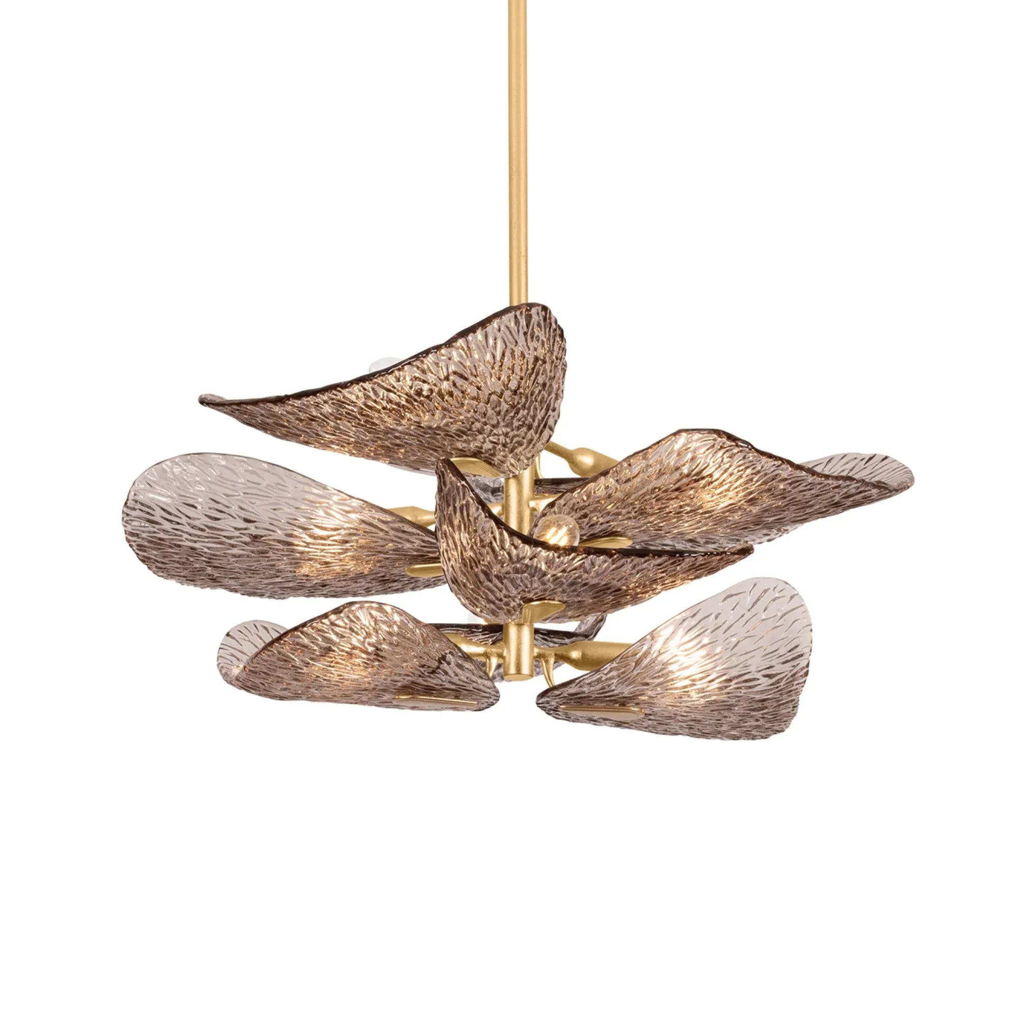 Corbett Lighting - Cardiff 28" 8-Light Semi Flush Mount, Vintage Gold Leaf Finish | Bees Lighting