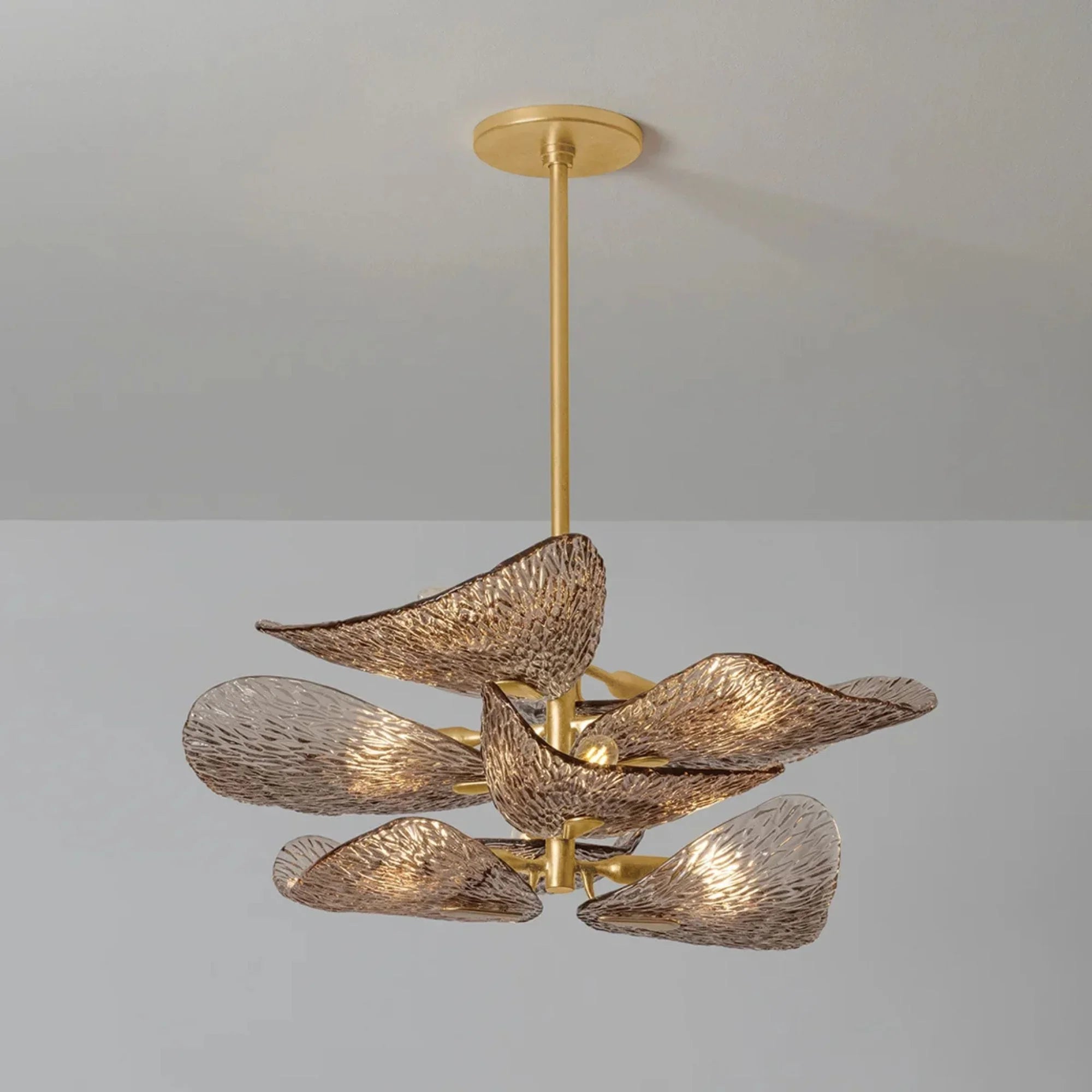 Corbett Lighting - Cardiff 28" 8-Light Semi Flush Mount, Vintage Gold Leaf Finish | Bees Lighting