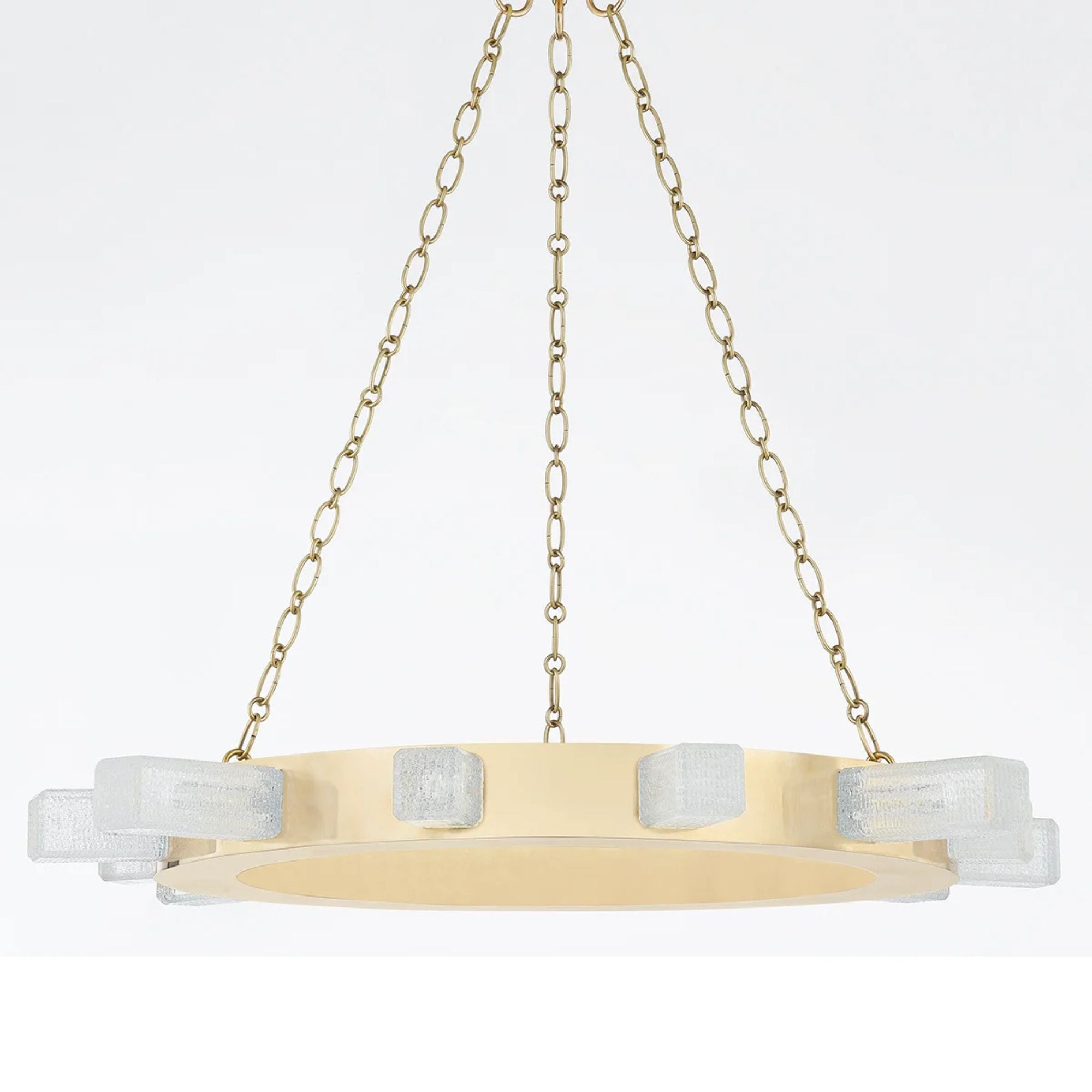 Citrine 36" LED Chandelier, Vintage Brass Finish
