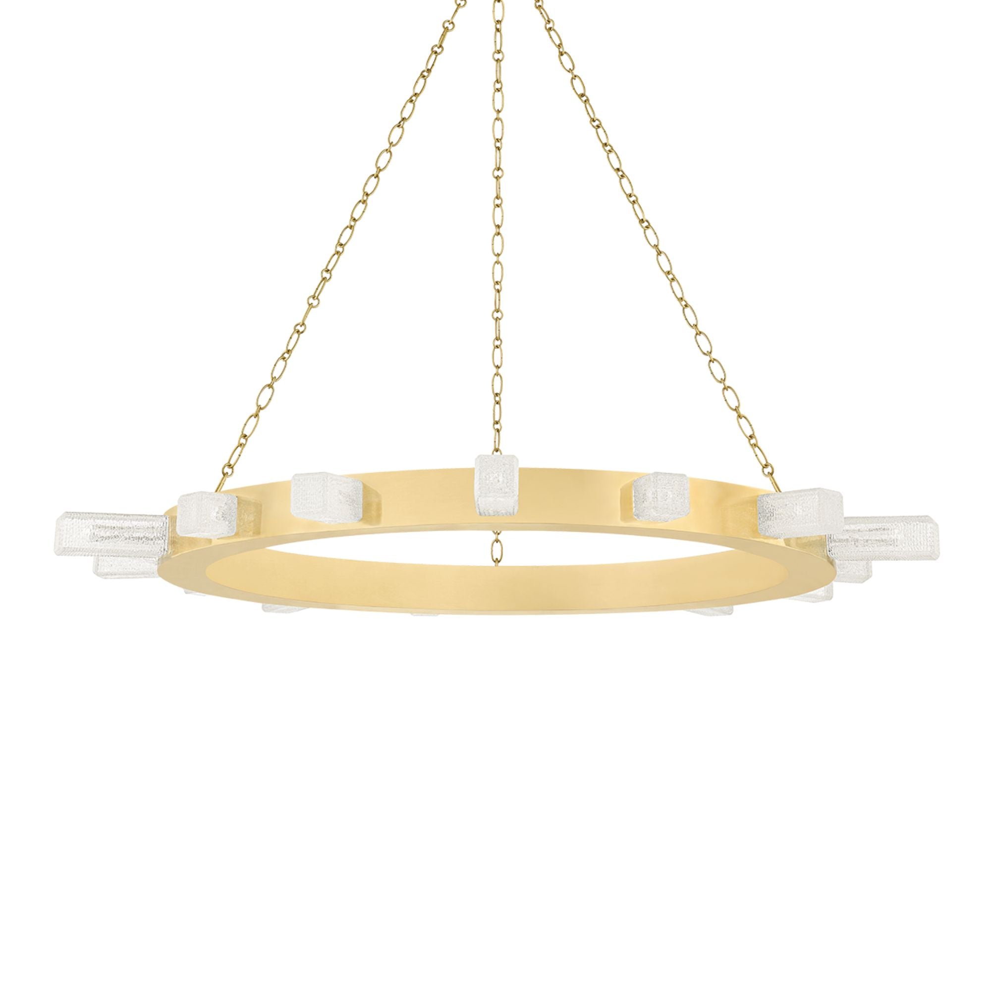 Citrine 49" LED Chandelier, Vintage Brass Finish
