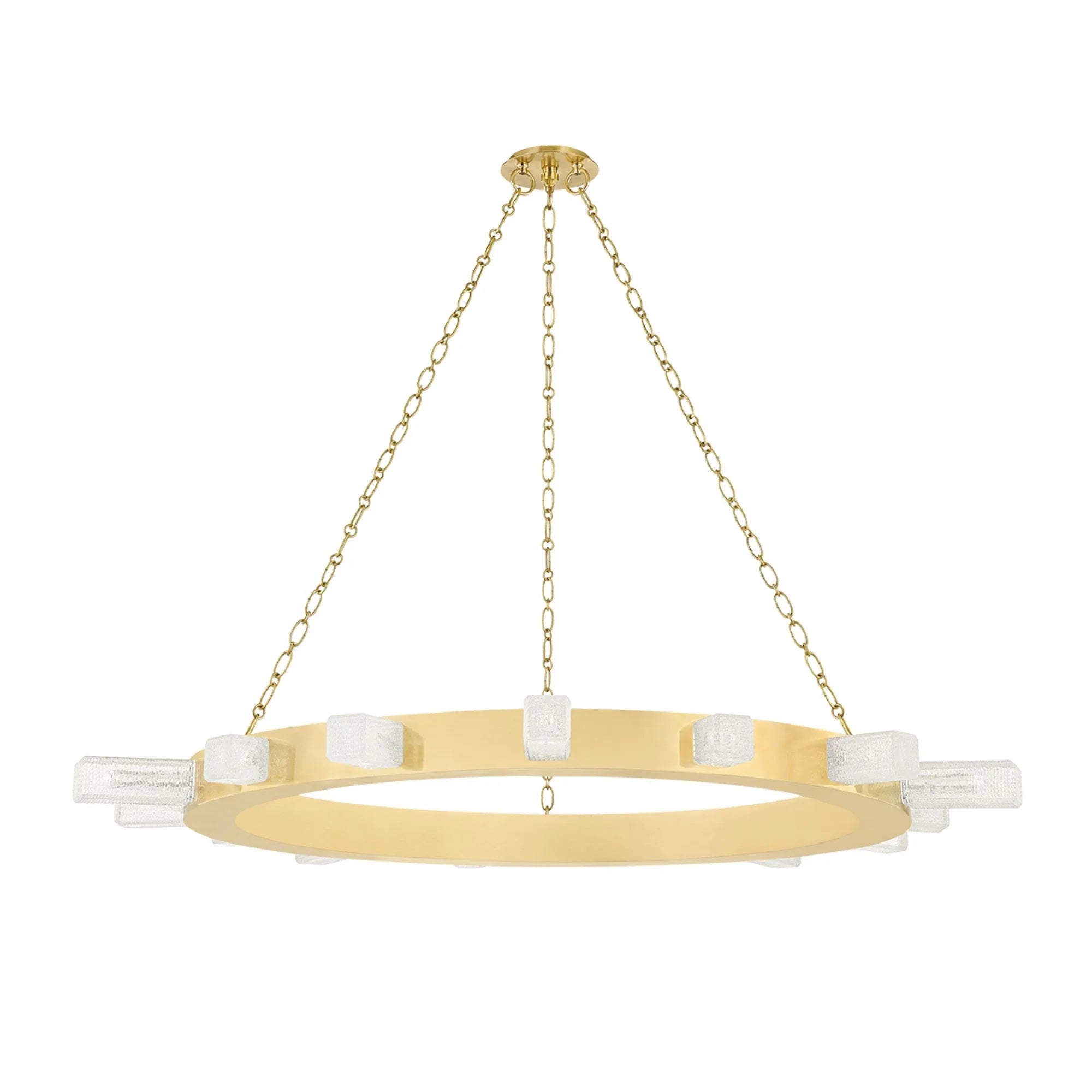 Citrine 49" LED Chandelier, Vintage Brass Finish