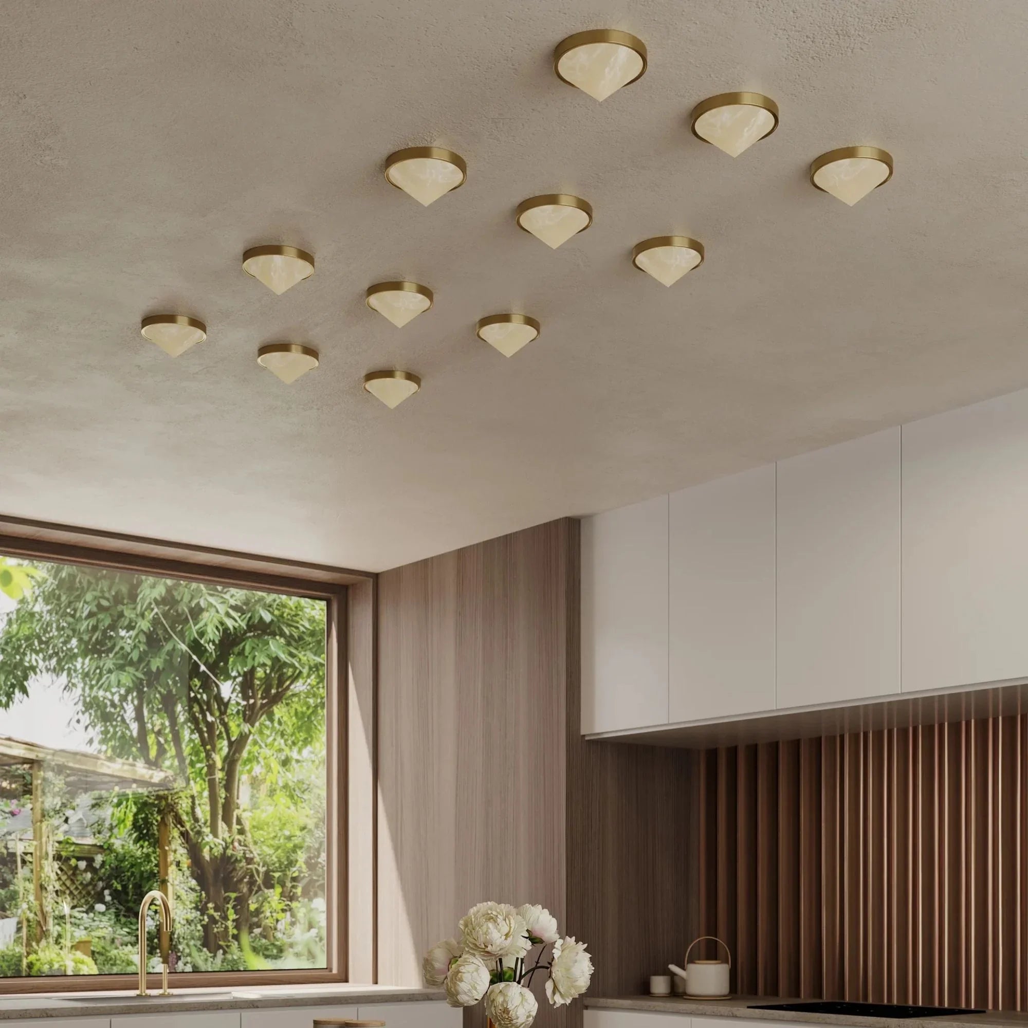 Corbett Lighting - Colmar 6" LED Flush Mount, Vintage Brass Finish | Bees Lighting