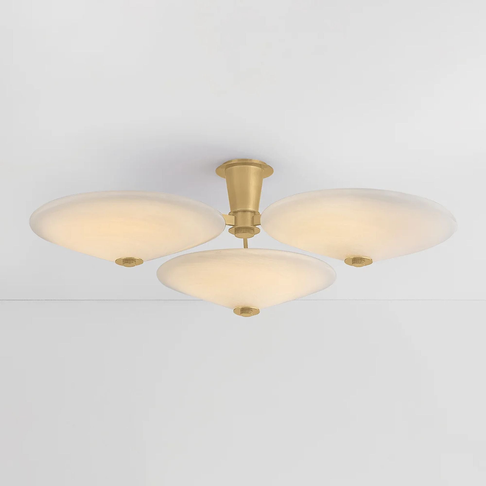 Cologne 45" LED Flush Mount, Vintage Brass Finish