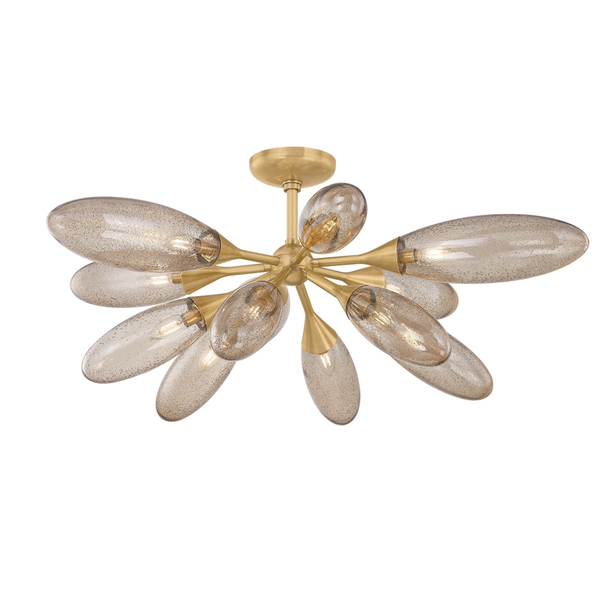 Cordoba 40" 12-Light Semi Flush Mount, Vintage Brass Finish